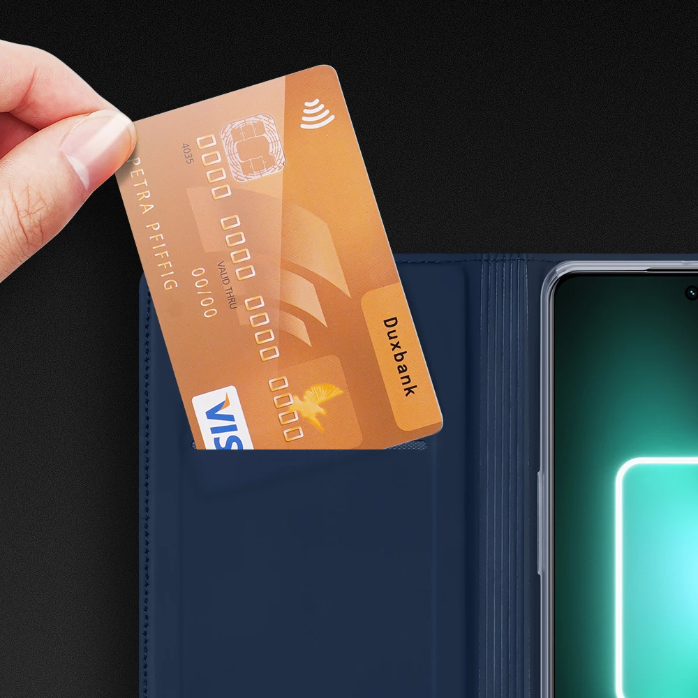 Mbështjellës Dux Ducis Skin Pro për Realme GT Neo 5 / Realme GT3, me kapak, xhep kartelash, funksion standi, e zezë