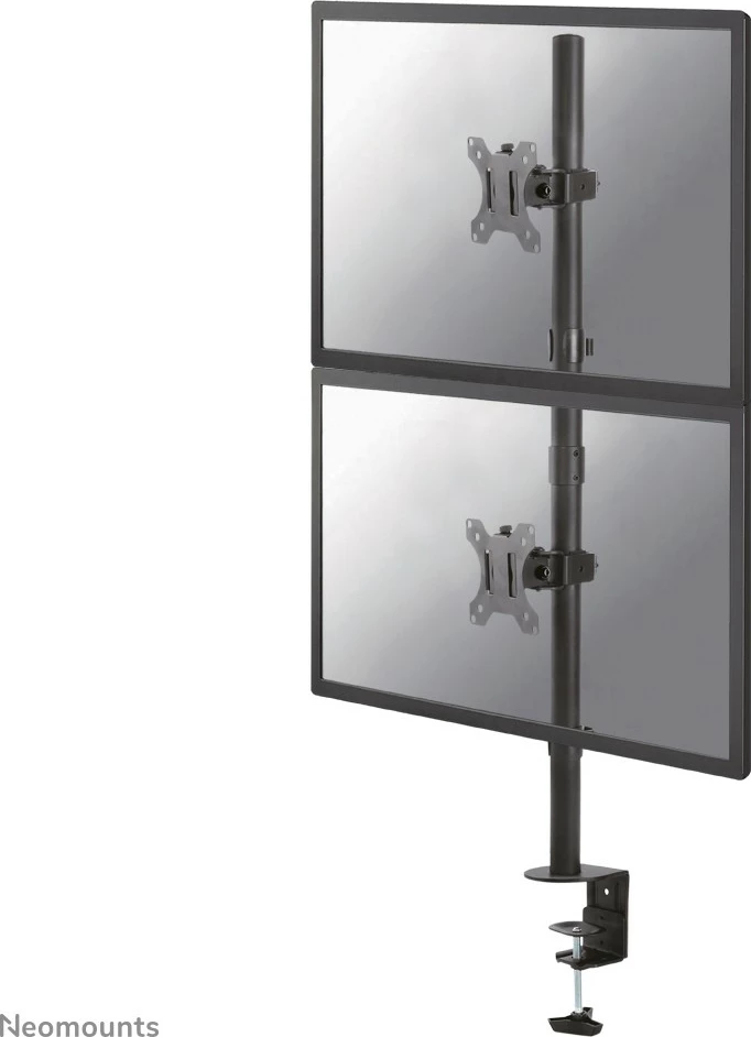 Krah monitori Newstar Neomounts FPMA-D550DVBLACK, për 2 ekrane, montim vertikal, rregullim lartësie, ngjyrë e zezë