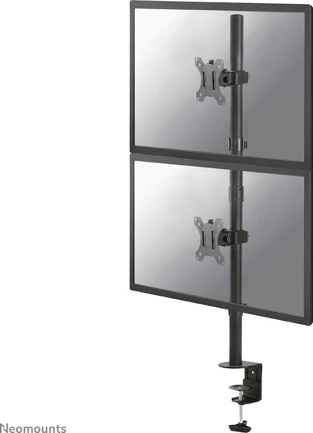 Krah monitori Newstar Neomounts FPMA-D550DVBLACK, për 2 ekrane, montim vertikal, rregullim lartësie, ngjyrë e zezë