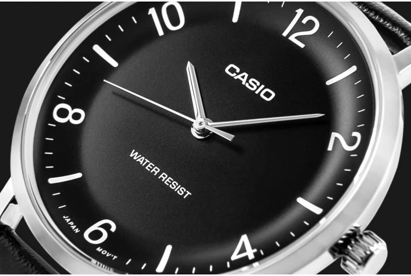 Orë dore për meshkuj Casio, e zezë