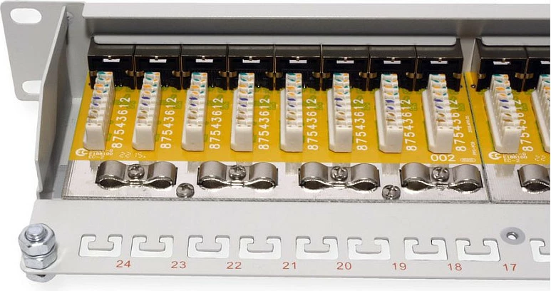 Patch panel ROLINE Cat6 24 porta, 19" 1U STP, Gri