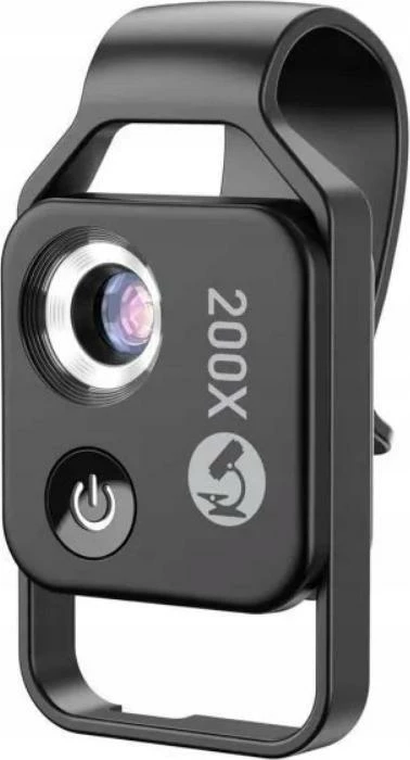 Lentë mikroskopi për celular Apexel APL-MS002 200x me LED, filter CPL, USB-C, set me kapëse + kabllo + çantë mbrojtëse, e zezë