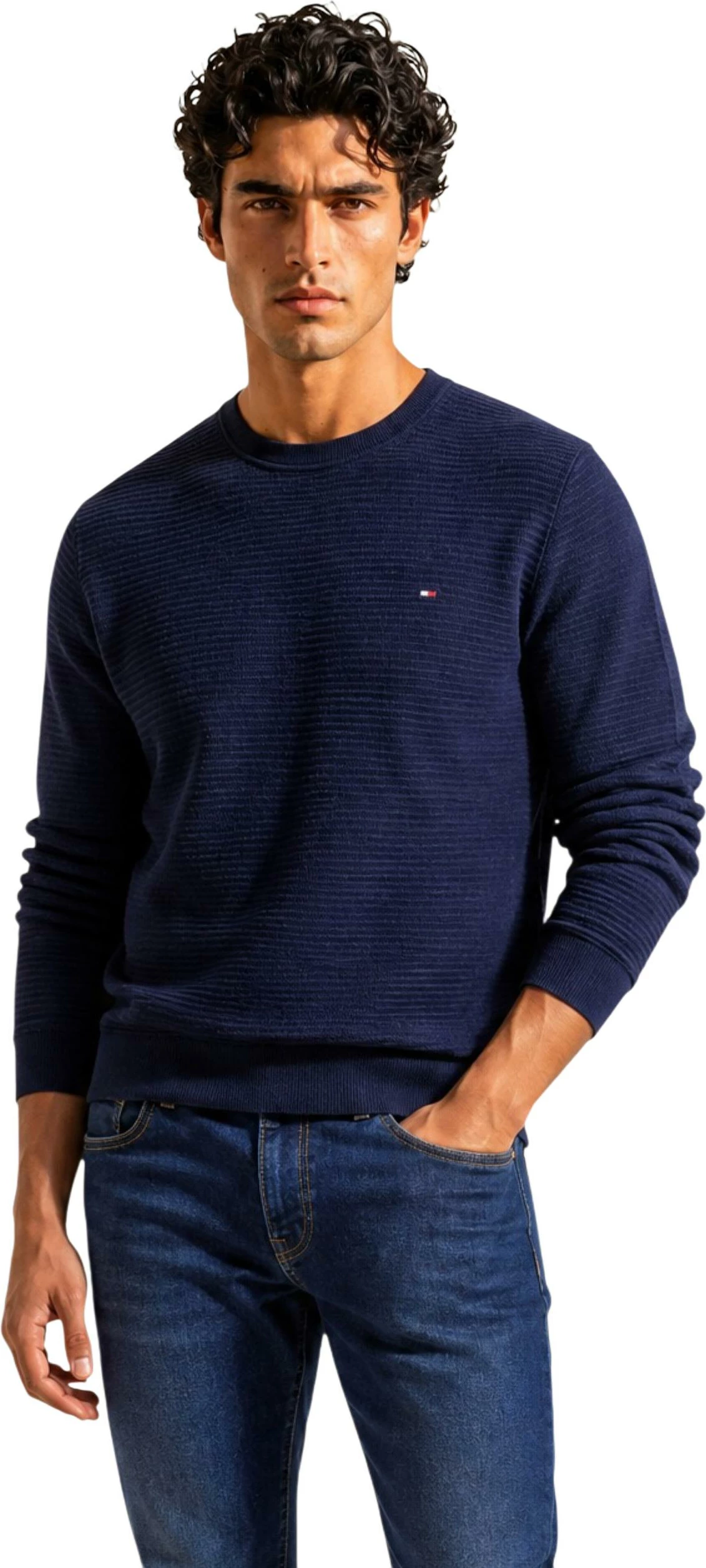 Xhemper për meshkuj Tommy Hilfiger MW0MW44759, blu navy