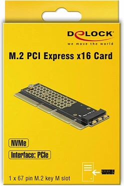 Kartë adapter PCIe DeLOCK 90303, PCIe 3.0 në M.2 NVMe (2230/2242/2260/2280), e zezë