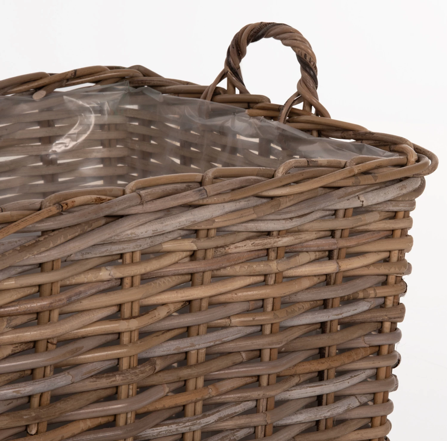 Shporta dekorative KATER 4PCS FH9657 KUBU rattan në gri 52x52x50-57Hcm