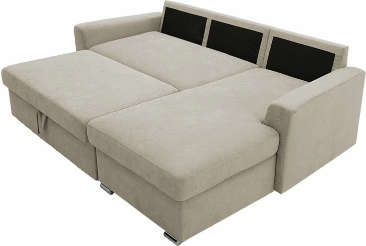 Kënd divan-krevat Belle, këndi majtë, bezhë, 236x164x88cm