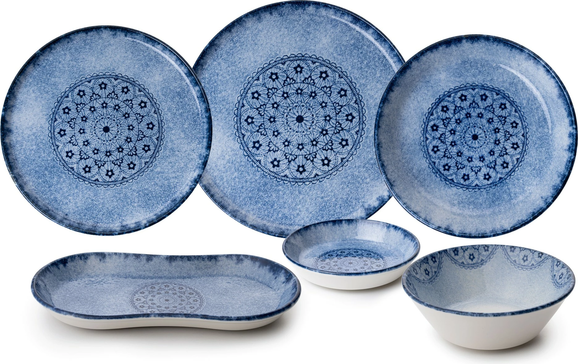 Set enësh për drekë (27 copë), Hermia, N25005, ngjyrë kaltër