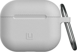 Mbështjellës UAG [U] Dot për AirPods 3, TPU, kompatibil me karikim wireless, me karabiner, gri