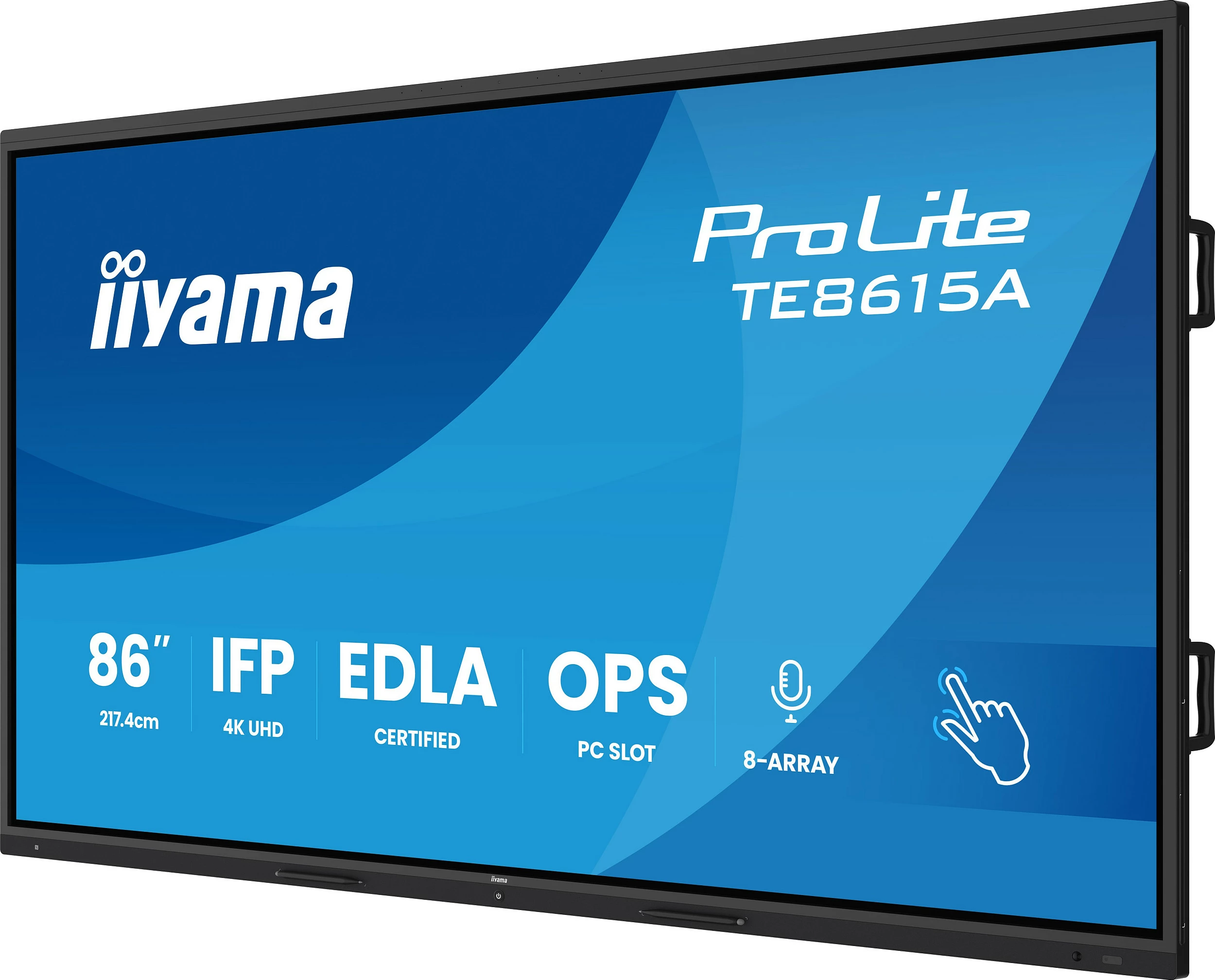 Ekran interaktiv iiyama ProLite TE8615A-B2AG, 86", 4K UHD, anti-glare, Bluetooth, i zi