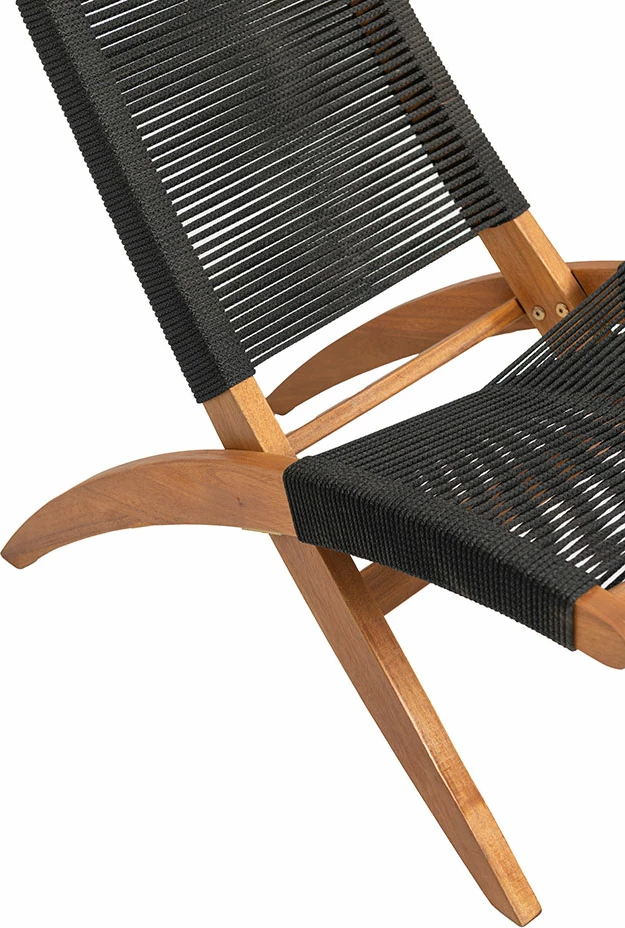 Karrige Cavo, e zezë, dru akacie, litar natyral, 57x86.5x89